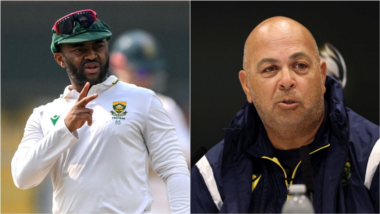 'Shukri is close to 60 years old...': Temba Bavuma defends head coach's 'grovel' comment by saying 'certain guys crossed the line' in series South Africa Test captain Temba Bavuma; Proteas head coach Shukri Conrad.