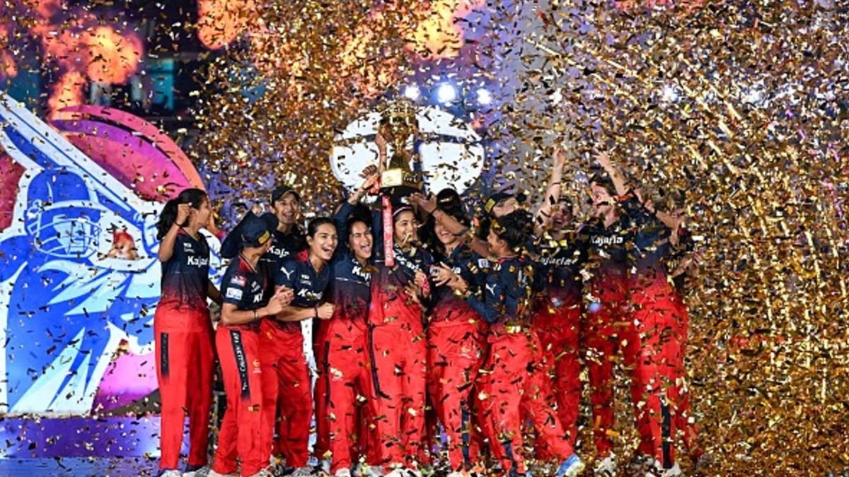 RCB players celebrate after winning WPL 2024 title