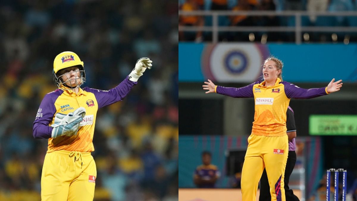 Australia's Alyssa Healy (L) and England's Sophie Ecclestone in this frame Australia's Alyssa Healy (L) and England's Sophie Ecclestone in this frame