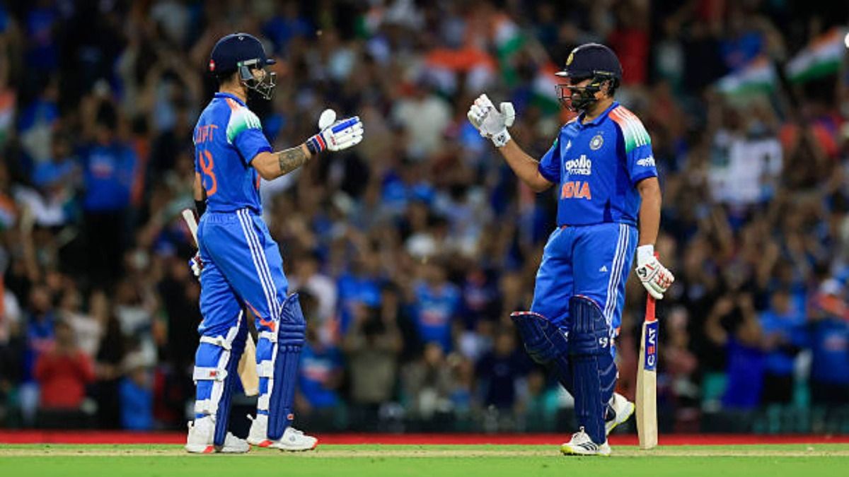 Virat Kohli (L) and Rohit Sharma in this frame Virat Kohli (L) and Rohit Sharma in this frame