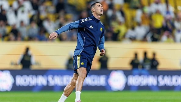 Cristiano Ronaldo of team Al-Nassr FC during the Saudi Pro League match between Al Nassr and Al Khaleej at Al Awwal Park on November 23, 2025 in Riyadh, Saudi Arabia.