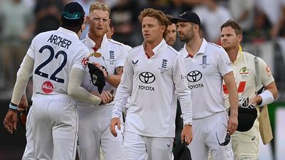 Big blow to England, star pacer set to be ruled out of 2nd Ashes Test against Australia England's Ben Stokes, Ollie Pope and Mark Wood react after Australia won the First 2025/26 Ashes Test