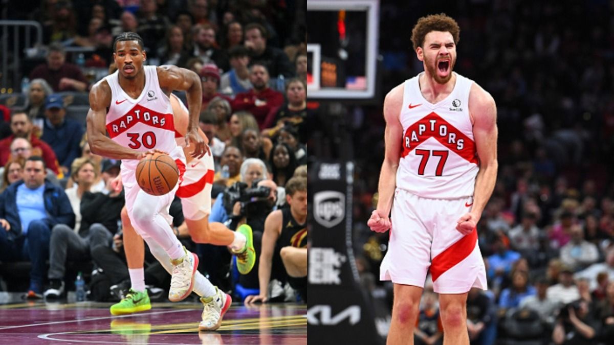 Ochai Agbaji and Jamison Battle of Toronto Raptors