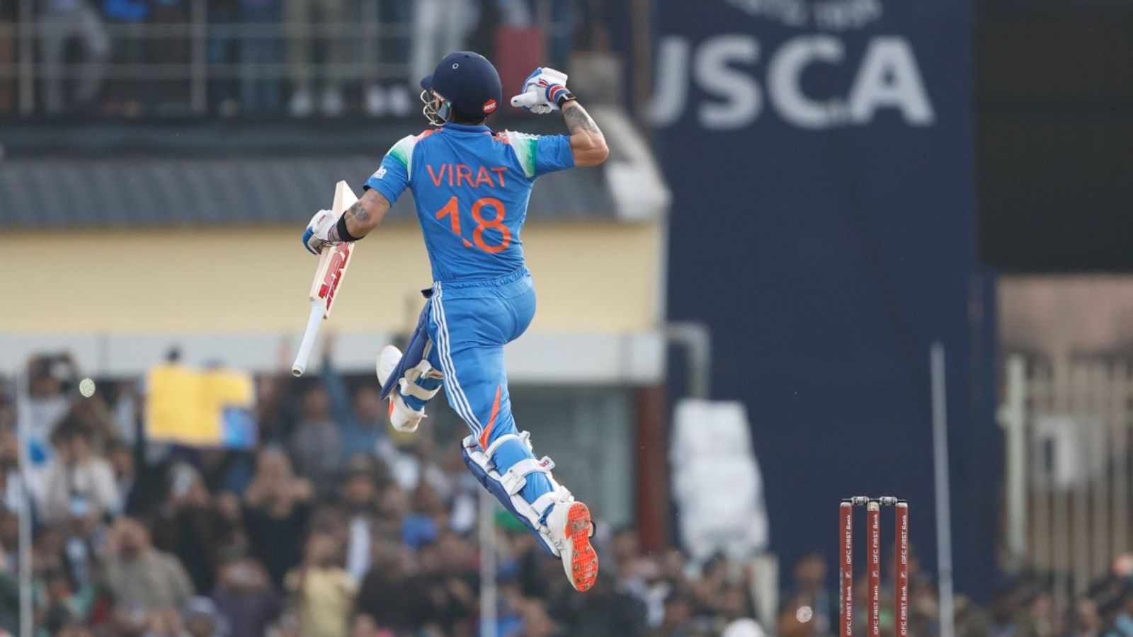 'Aaj bhi bhook wahi, junoon wahi...': Virender Sehwag's 'VIRAT' praise for Kohli after batting maestro's 83rd century in 1st ODI vs South Africa Virat Kohli celebrating his century in 1st ODI vs South Africa