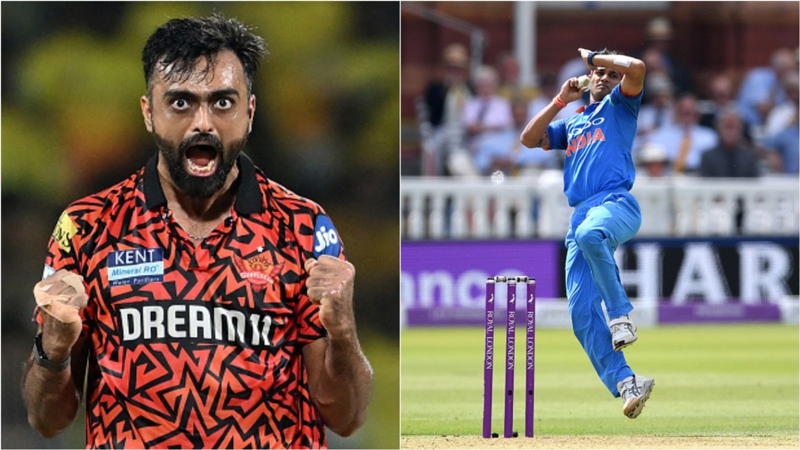 Jaydev Unadkat breaks former India pacer's record for most wickets in SMAT history by dismissing Delhi captain Nitish Rana SRH's Jaydev Unadkat celebrates a wicket; Former India pacer Siddarth Kaul in his bowling action.