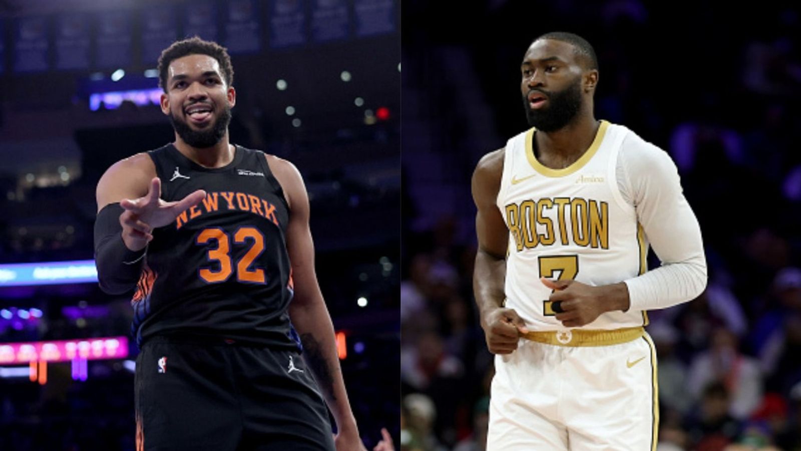 Knicks vs Celtics schedule: Date, time, live stream, and more on NBA 2025-26 season (December 2) Karl Anthony-Towns, Jaylen Brown in the frame (Images via Getty)