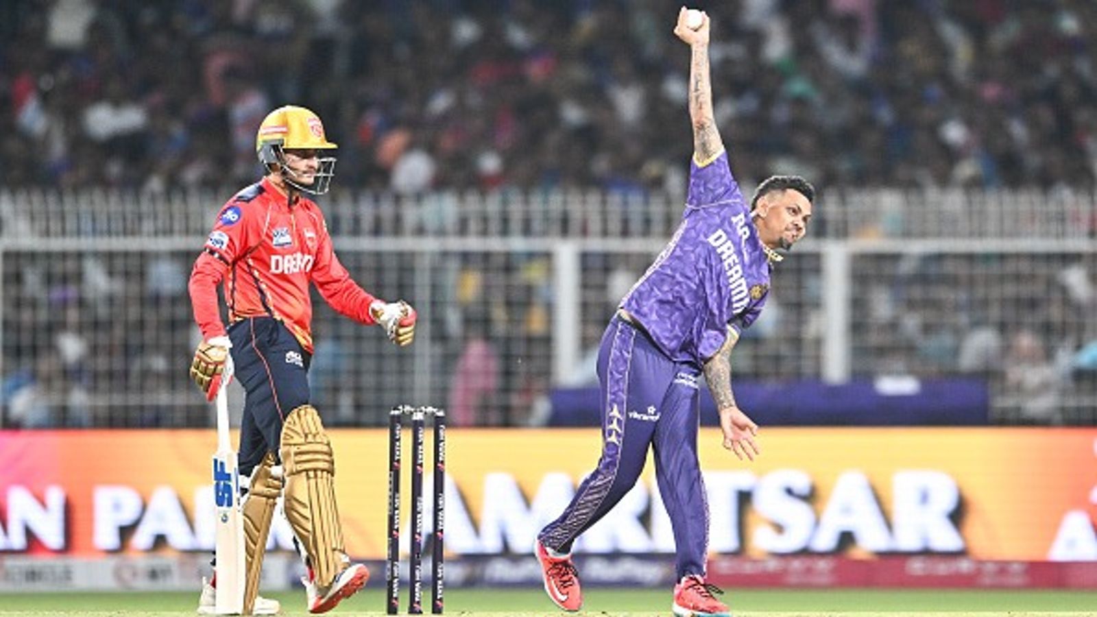 KKR superstar becomes first-ever player to take 600 wickets in competitive T20 cricket KKR superstar all-rounder Sunil Narine (L) in this frame