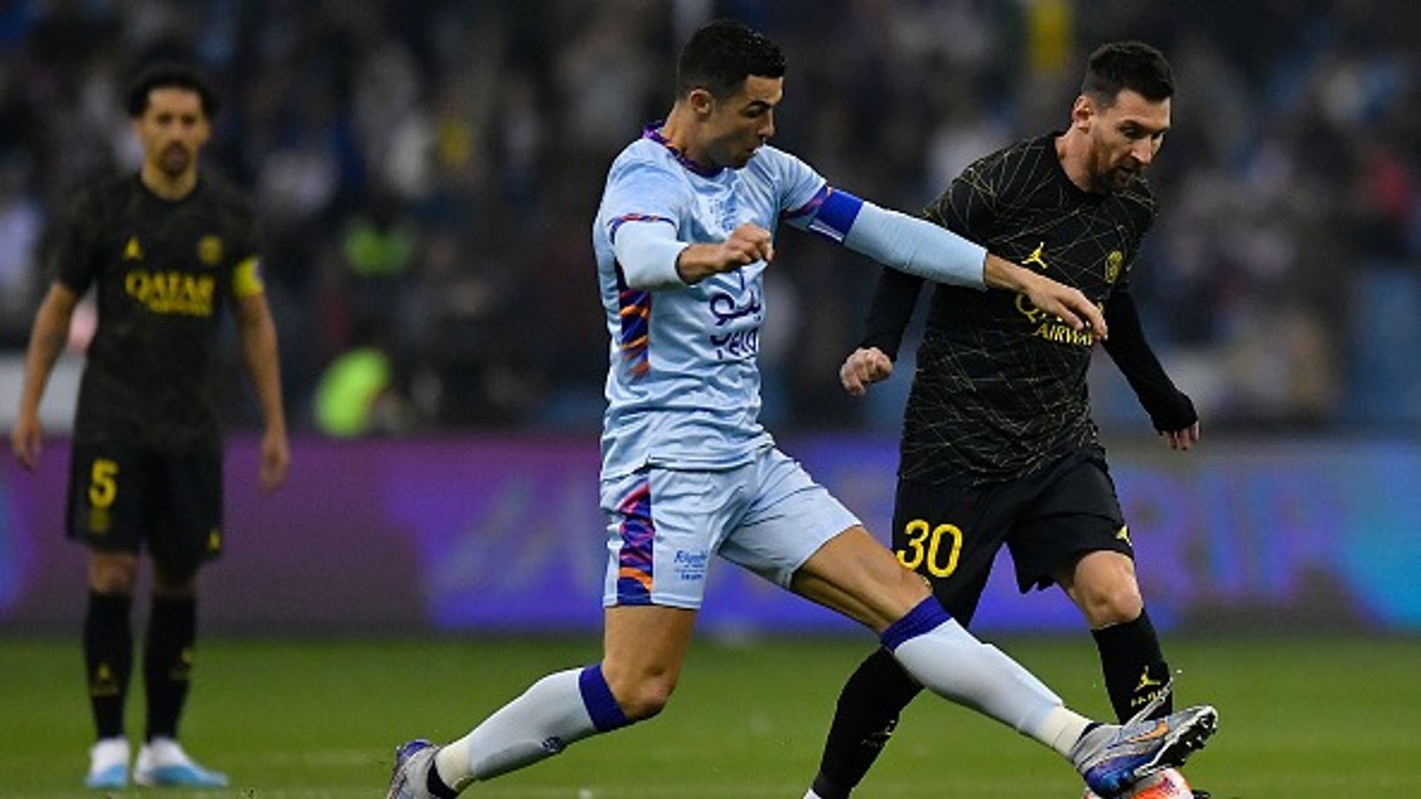 Donald Trump claims he had 'more' of one trait than Lionel Messi and Cristiano Ronaldo in his playing days Cristiano Ronaldo and Lionel Messi in the frame.