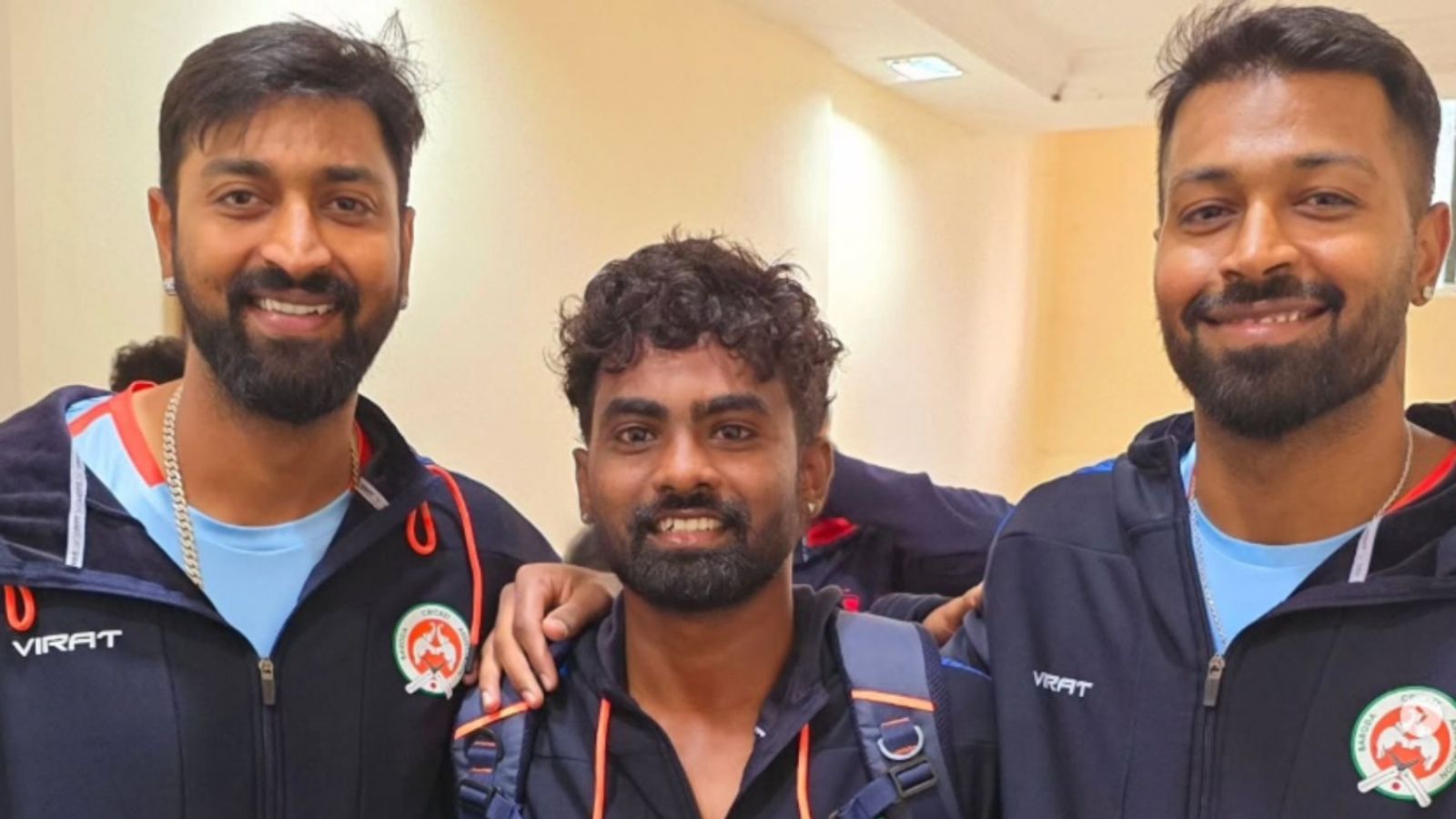 Hardik Pandya's Baroda teammate smashes 55-ball 114, equals decade-old record for highest score on T20 debut Baroda's Amit Passi poses with Pandya brothers.