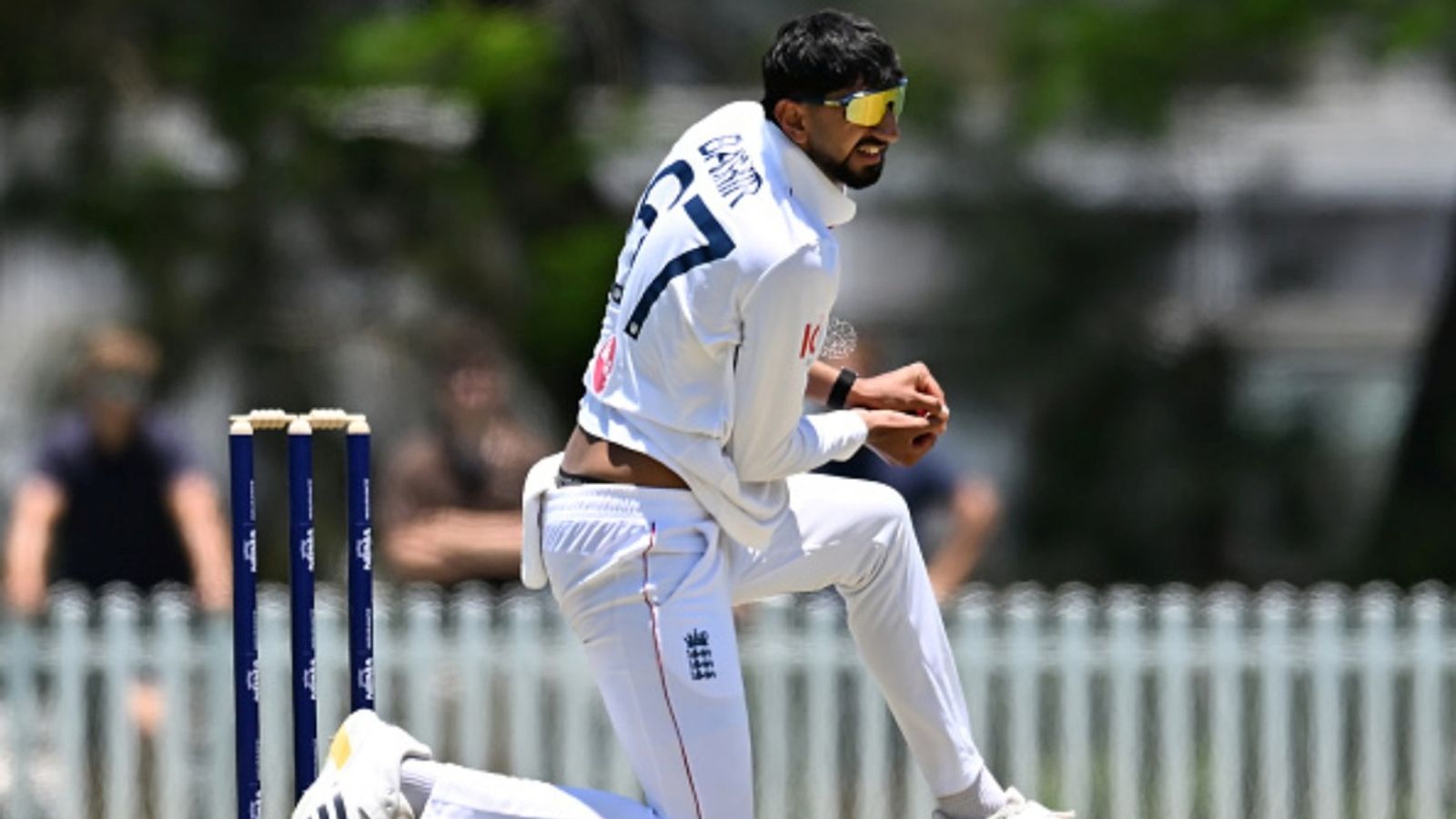 'England's no.1 spinner' goes for 0/115 as Lions lose to Australia A by an innings and 127 runs less than 24 hours after Gabba defeat Shoaib Bashir of the England Lions fields off his own bowling during day two of the tour match against Australia A in Brisbane.