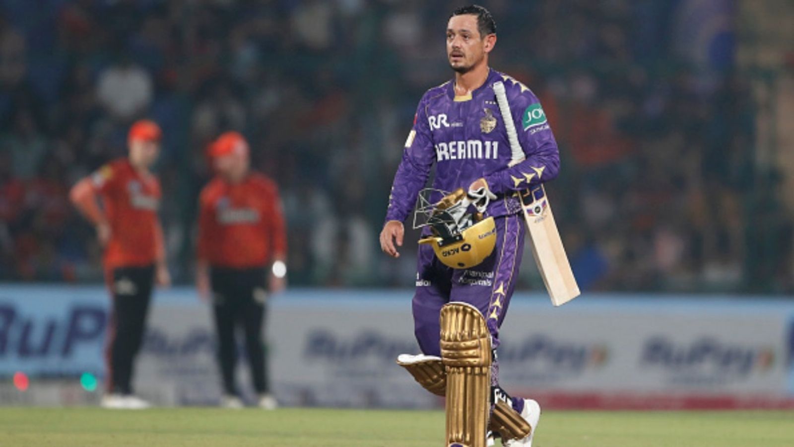 350 players shortlisted for IPL 2026 mini-auction including 35 new additions, Quinton de Kock makes late entry & halves his base price Quinton De Kock of Kolkata Knight Riders leaves the field after being dismissed during the IPL 2025 match against Sunrisers Hyderabad.