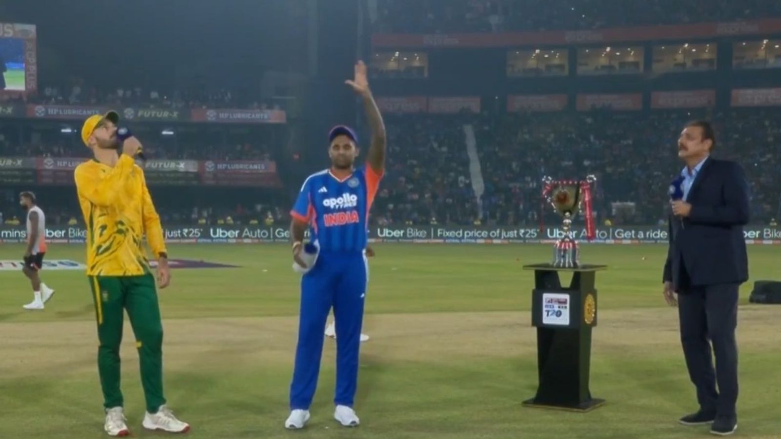 IND vs SA 1st T20I: India’s toss woes continue in the 1st T20I against South Africa; visitors bowl first, Kuldeep and Samson left out of playing XI Suryakumar Yadav and Aiden Markram at toss along with Ravi Shastri