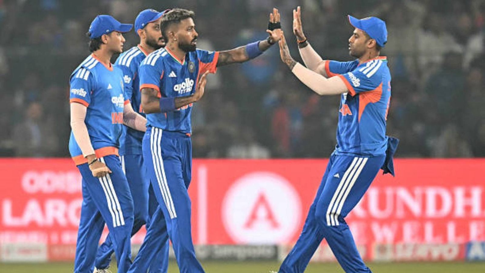 'We want everyone to...': Suryakumar Yadav sends firm message to Team India after dominant victory vs South Africa in 1st T20I India's Hardik Pandya (2R) celebrates with teammates after taking the wicket of South Africa's David Miller during the first Twenty20 international cricket match between India and South Africa