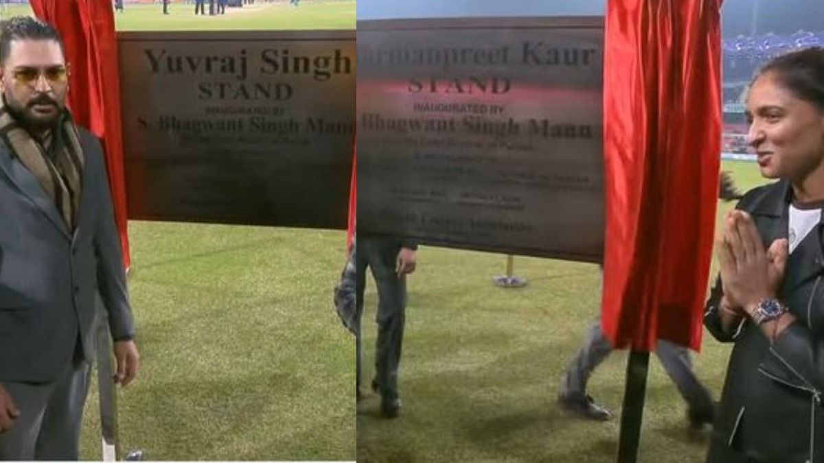 Mullanpur unveils stands named after Yuvraj Singh and Harmanpreet Kaur before of IND vs SA 2nd T20I Mullanpur unveils stands named after Yuvraj Singh and Harmanpreet Kaur before of IND vs SA 2nd T20I