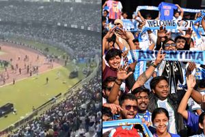 WATCH: Chaos erupts at Salt Lake Stadium after mismanagement during Lionel Messi’s visit for GOAT India Tour SportsTak