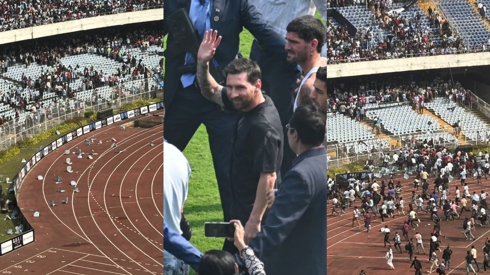 WATCH: Chaos erupts at Salt Lake Stadium after mismanagement during Lionel Messi’s visit for GOAT India Tour WATCH: Chaos erupts at Salt Lake Stadium after mismanagement during Lionel Messi’s visit for GOAT India Tour