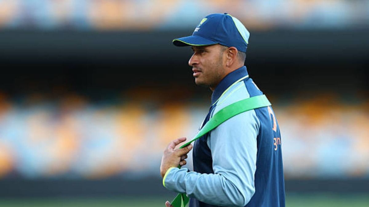 Usman Khawaja during an Australia nets session at The Gabba (via Getty) Usman Khawaja during an Australia nets session at The Gabba (via Getty)