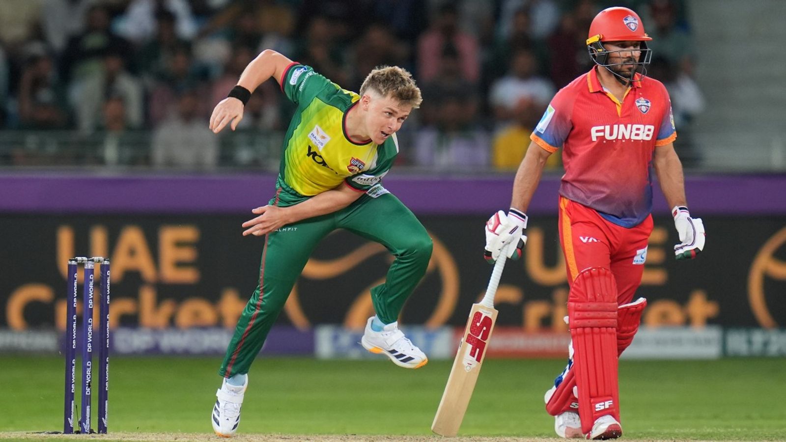 Rajasthan Royals' Sam Curran leads Desert Vipers to 6th straight win, books ILT20 2025 qualifier spot with all-round show Sam Curran of Desert Vipers bowls during ILT20 2025 clash against Dubai Capitals on December 14.