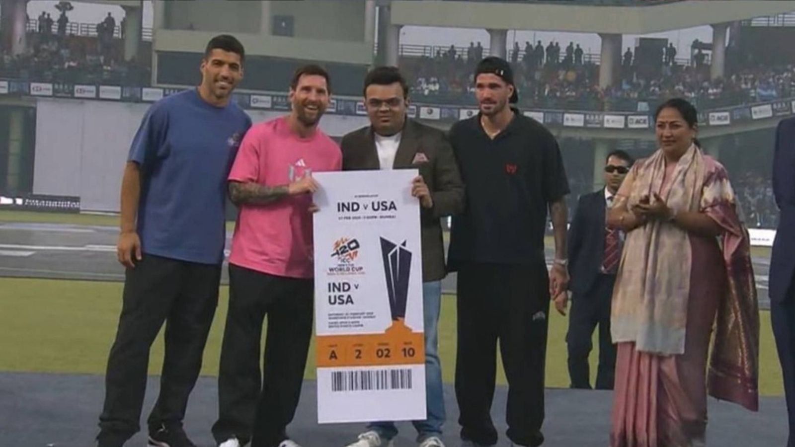WATCH: Jay Shah presents Lionel Messi with 2026 T20 World Cup ticket for India vs USA match WATCH: Jay Shah presents Lionel Messi with 2026 T20 World Cup ticket for India vs USA match