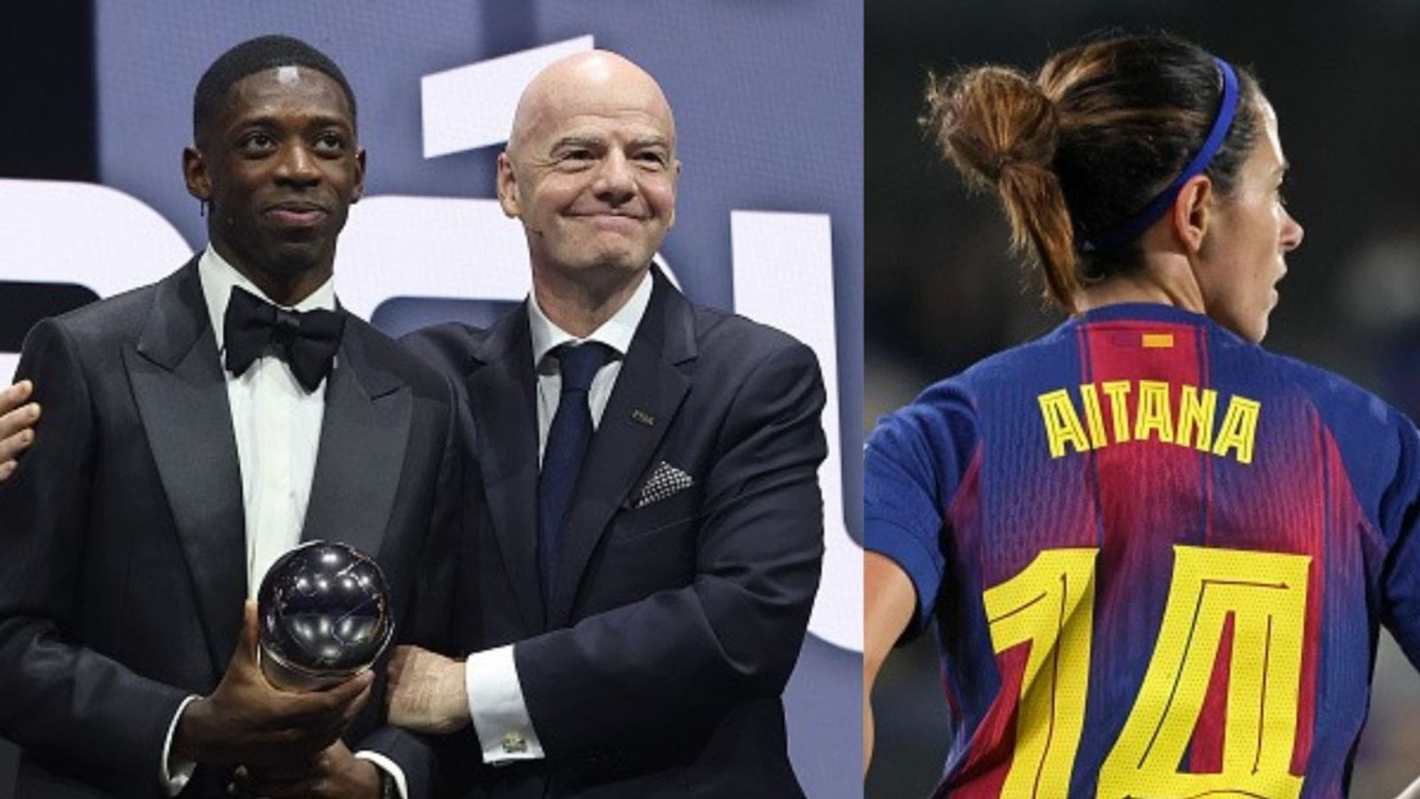The Best FIFA Football Awards 2025 full winners list ft player, coach, fan, Puskas, Marta & more Ousmane Dembele, Gianni Infantino, Aitana Bonmati (Images via Getty)