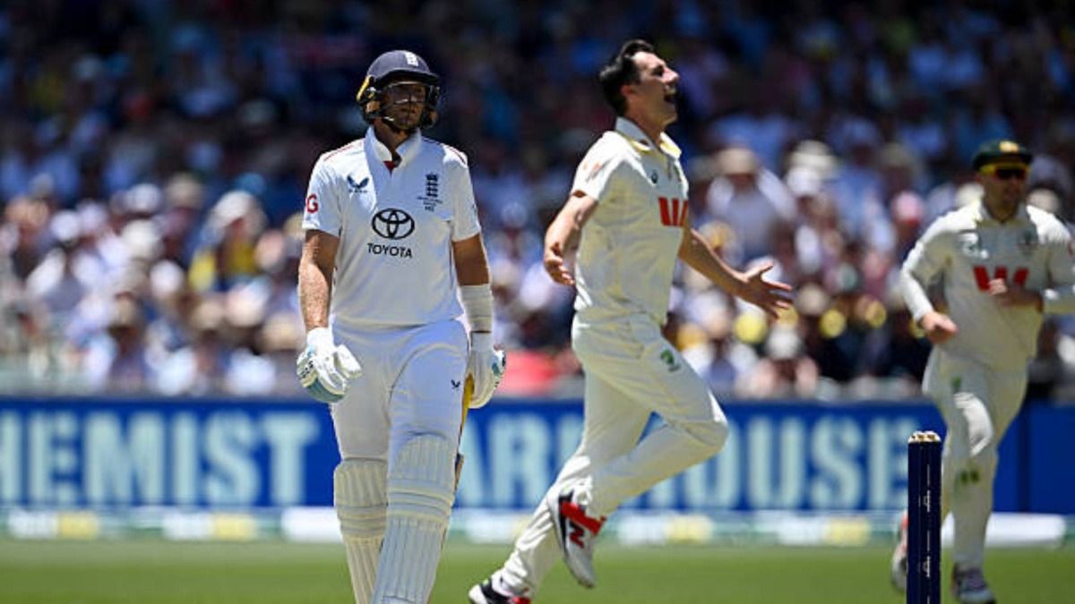 Joe Root of England is dismissed by Australia Pat Cummins during day two of the Third Test Match in the 2025-26 Ashes Series between Australia and England at Adelaide Oval (via Getty) Joe Root of England is dismissed by Australia Pat Cummins during day two of the Third Test Match in the 2025-26 Ashes Series between Australia and England at Adelaide Oval (via Getty)