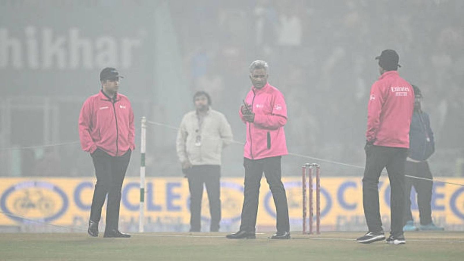 IND vs SA 4th T20I Ground Report: Factors other than fog that led to cancellation of Lucknow T20I Officials inspect the pitch during the fourth Twenty20 international cricket match between India and South Africa at the Ekana Cricket Stadium in Lucknow (via Getty)