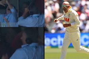 Watch: Glenn McGrath's chair-smashing reaction goes viral after Nathan Lyon breaks his Test record SportsTak