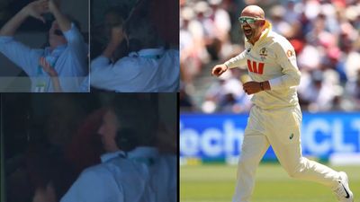 Watch: Glenn McGrath's chair-smashing reaction goes viral after Nathan Lyon breaks his Test record Glenn McGrath's chair-smashing reaction goes viral after Nathan Lyon breaks his Test record (Getty-Twitter)