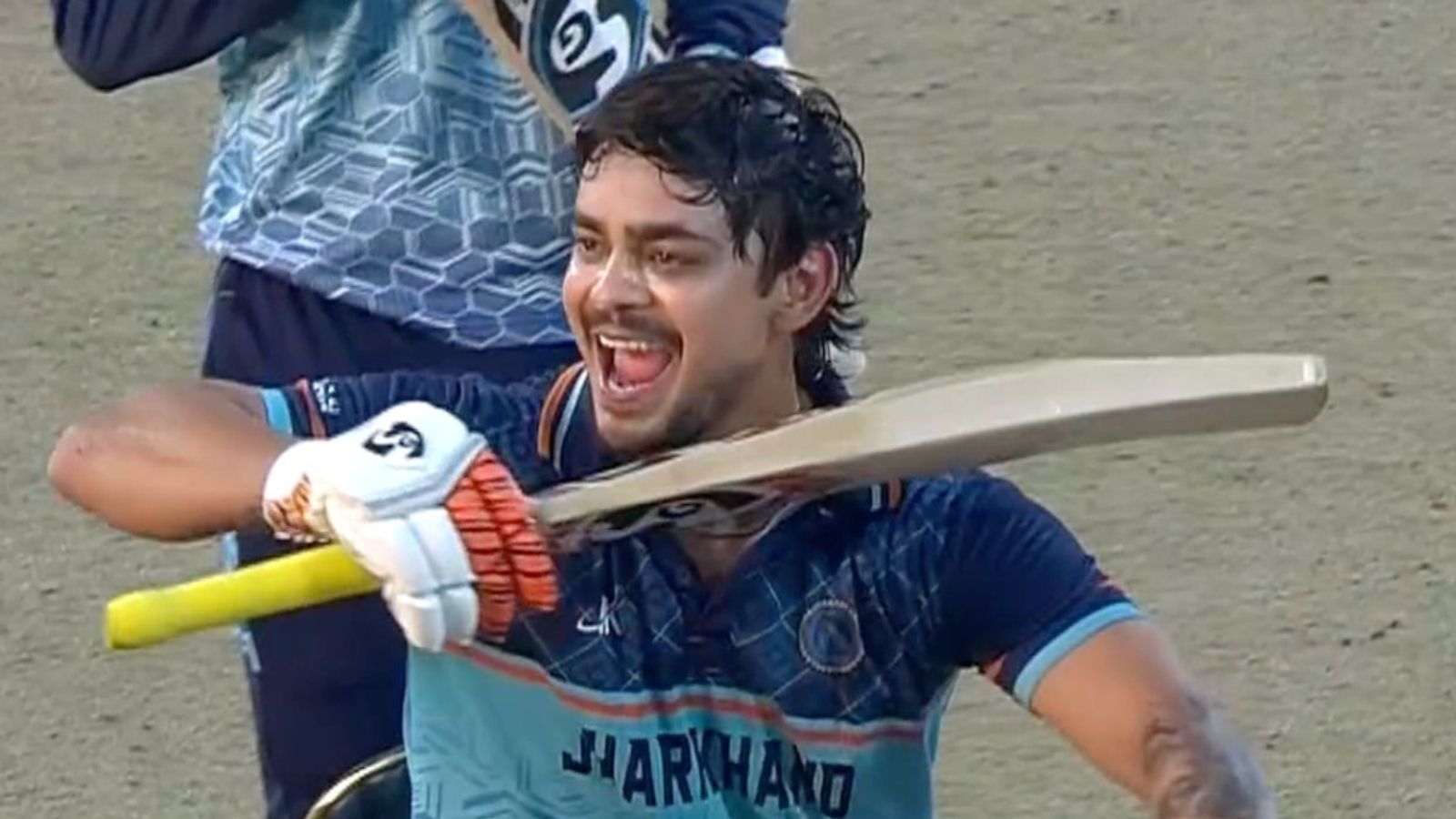 SMAT final: Ishan Kishan cracks record-equalling century against Haryana to power Jharkhand to 262/3 Jharkhand captain Ishan Kishan celebrates after scoring a century in SMAT 2025 final against Haryana. (Twitter)
