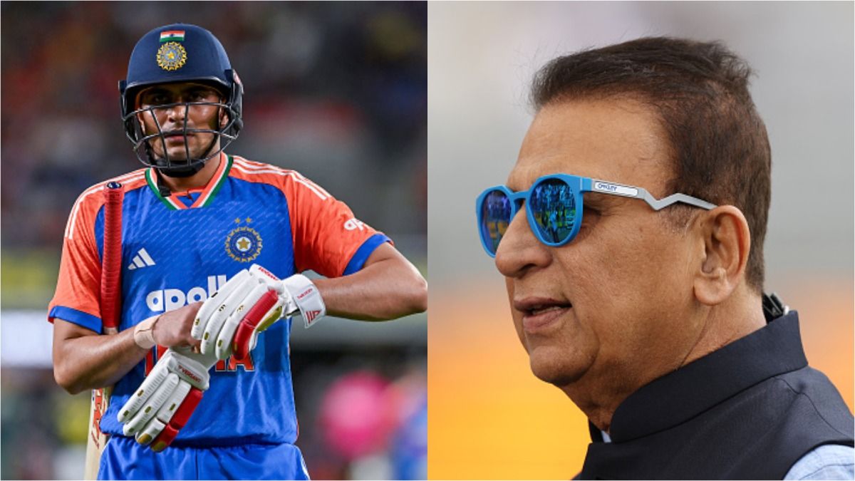 Legendary Sunil Gavaskar (R) and India's star batter Shubman Gill in frame. (Getty)