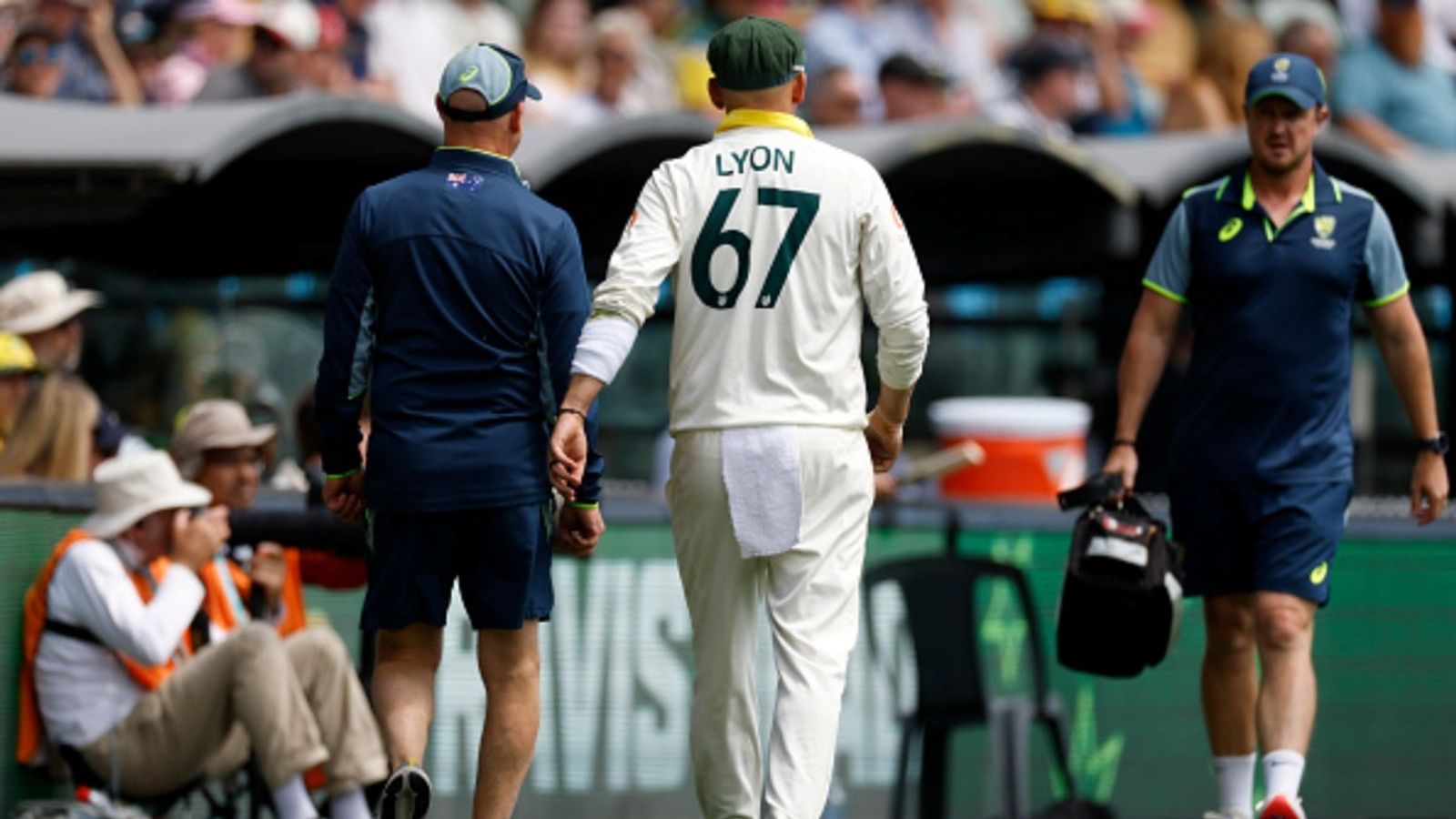 Huge blow to Australia as Nathan Lyon ruled out of Adelaide Test due to hamstring injury, doubtful for remainder of Ashes Nathan Lyon of Australia walks off the ground with an injury during day 5 of the third Ashes 2025-26 Test at Adelaide Oval.