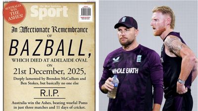 Australian media publishes Bazball's obituary on back page, says 'Deeply lamented by McCullum and Stokes, but basically no one else' Brendon McCullum, Ben Stokes