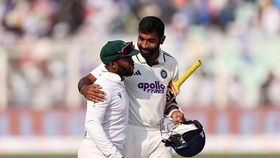 Temba Bavuma and Jasprit Bumrah after the second Test between India and South Africa Temba Bavuma and Jasprit Bumrah after the second Test between India and South Africa