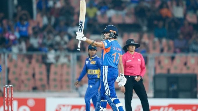 India's star batter Shafali Verma in this frame. (X/Twitter)