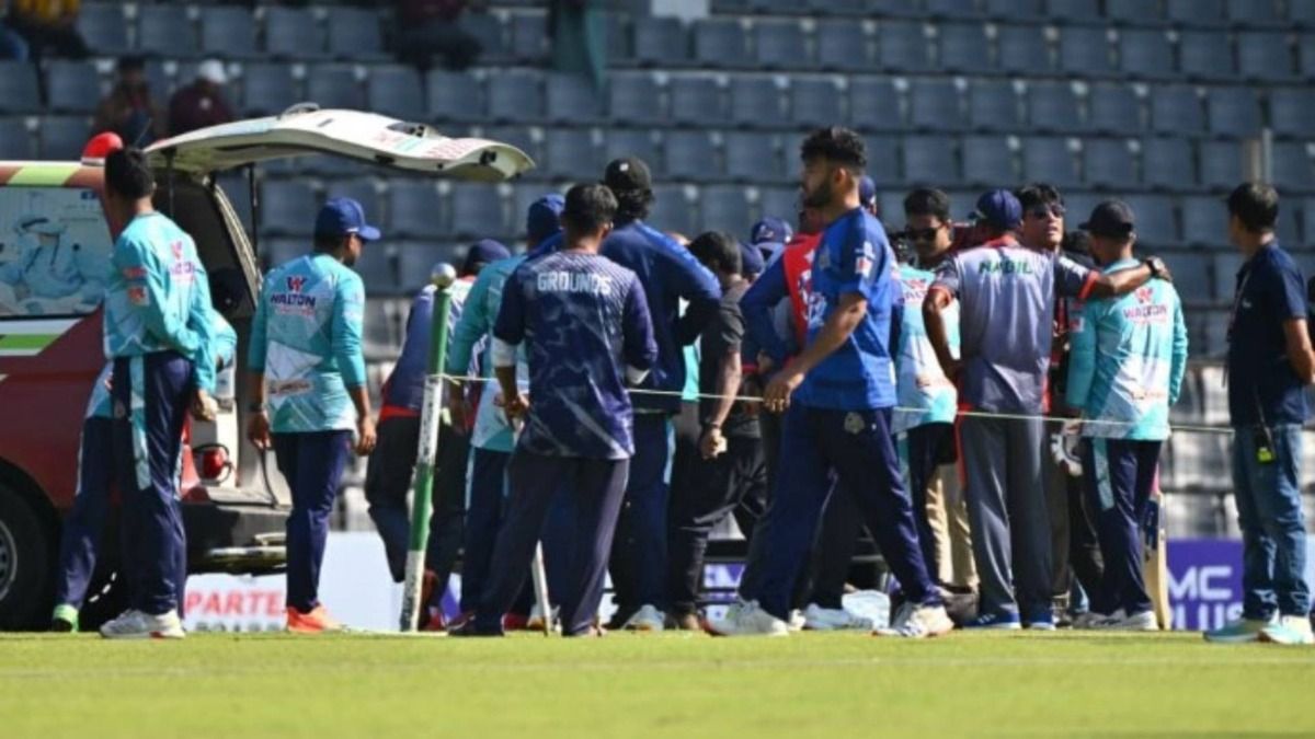 Tragedy in Bangladesh Premier League as Dhaka Capitals' coach dies on field after heart attack (via X) Tragedy in Bangladesh Premier League as Dhaka Capitals' coach dies on field after heart attack (via X)