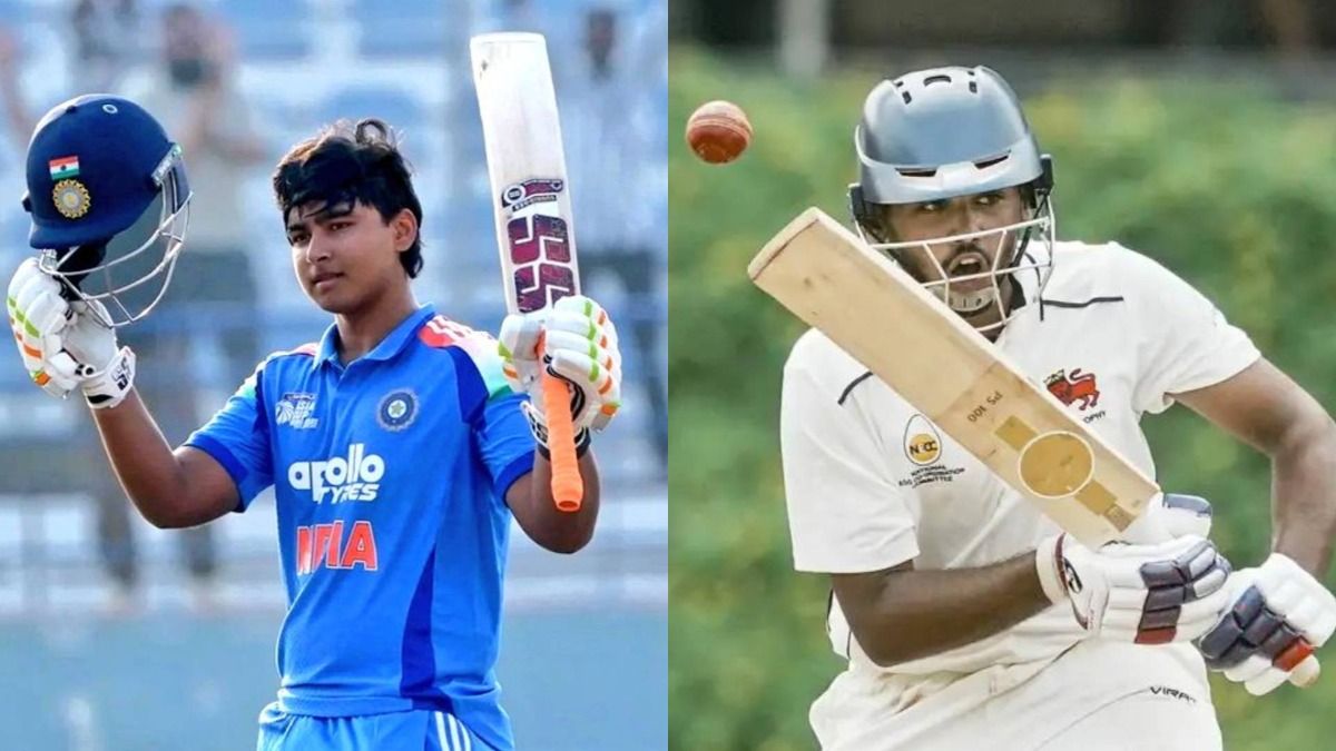 Vaibhav Suryavanshi (L) and Ayush Mhatre in this frame (via X)