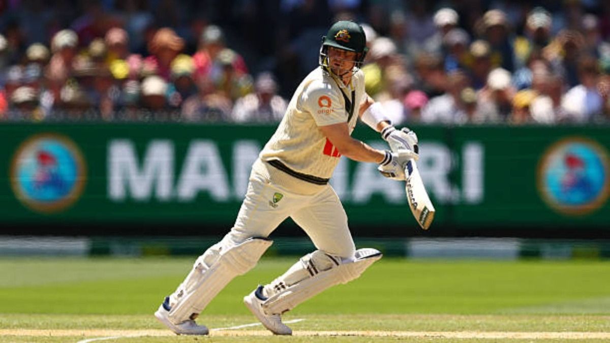 Steve Smith of Australia plays a shot during day two of the Fourth Test in the 2025/26 Ashes Series between Australia and England at Melbourne Cricket Ground (via Getty)
