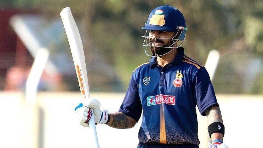 Virat Kohli celebrating VHT century