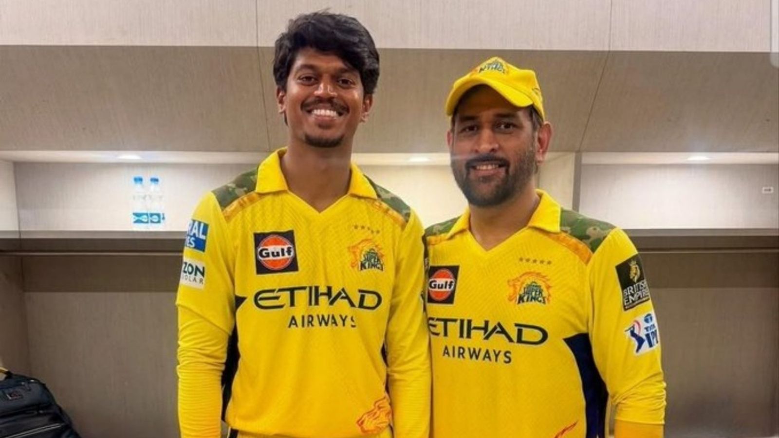 CSK's Rs 30 lakh recruit takes 7/42, best bowling figures for Gaikwad's Maharashtra in VHT history Ramakrishna Ghosh poses with MS Dhoni in CSK dressing room.