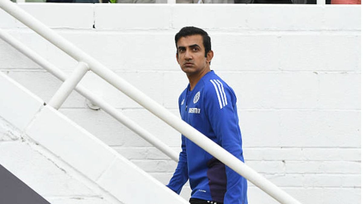 Gautam Gambhir of India looks on before the first day of the fifth Rothesay Test Match between England and India at The Kia Oval (via Getty)