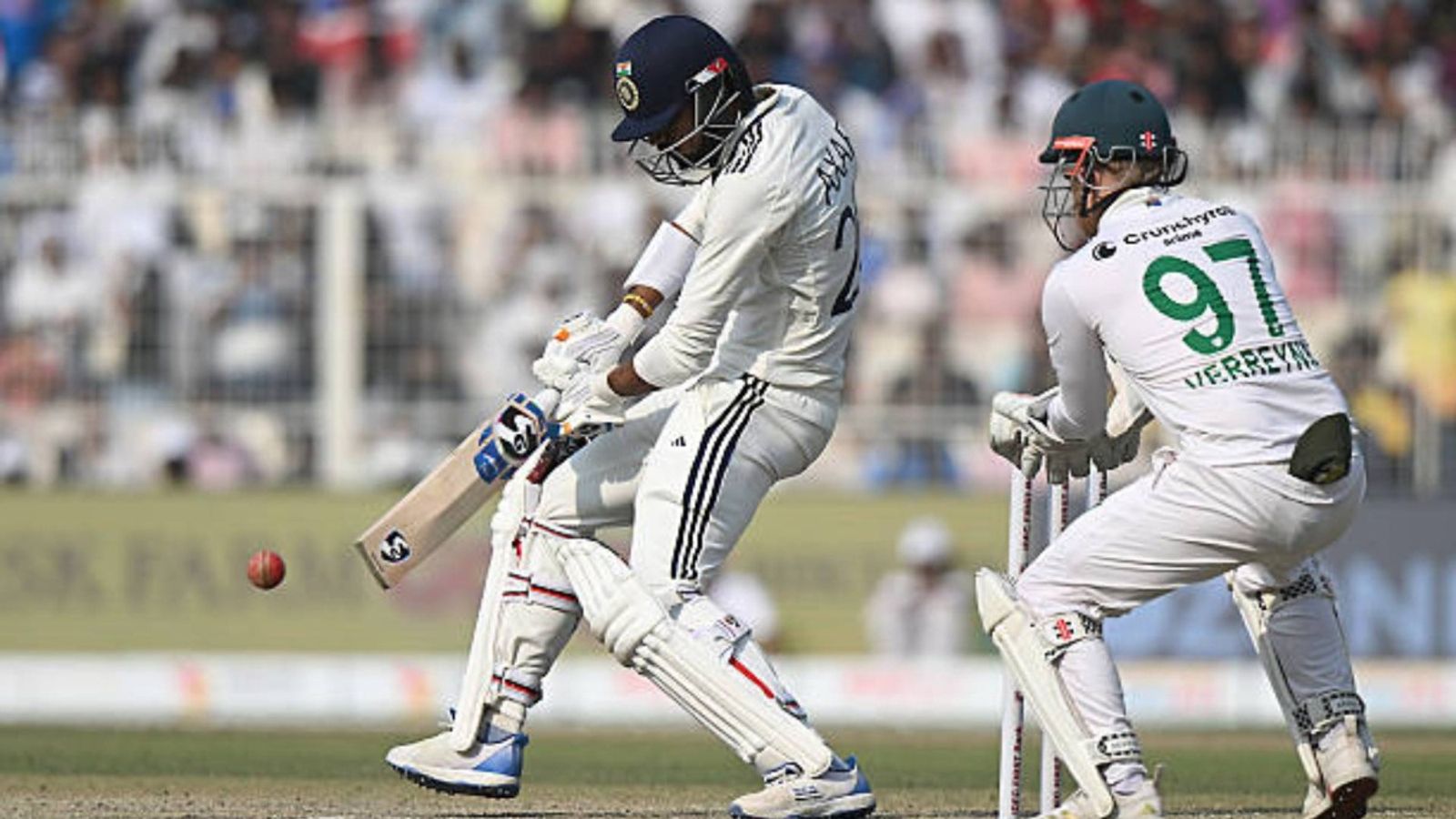 Eden Gardens avoids MCG fate as ICC reveals rating for pitch used in IND vs SA 1st Test Axar Patel of India plays a shot during the First Test match in the series between India and South Africa at Eden Gardens on November 16, 2025 (via Getty)