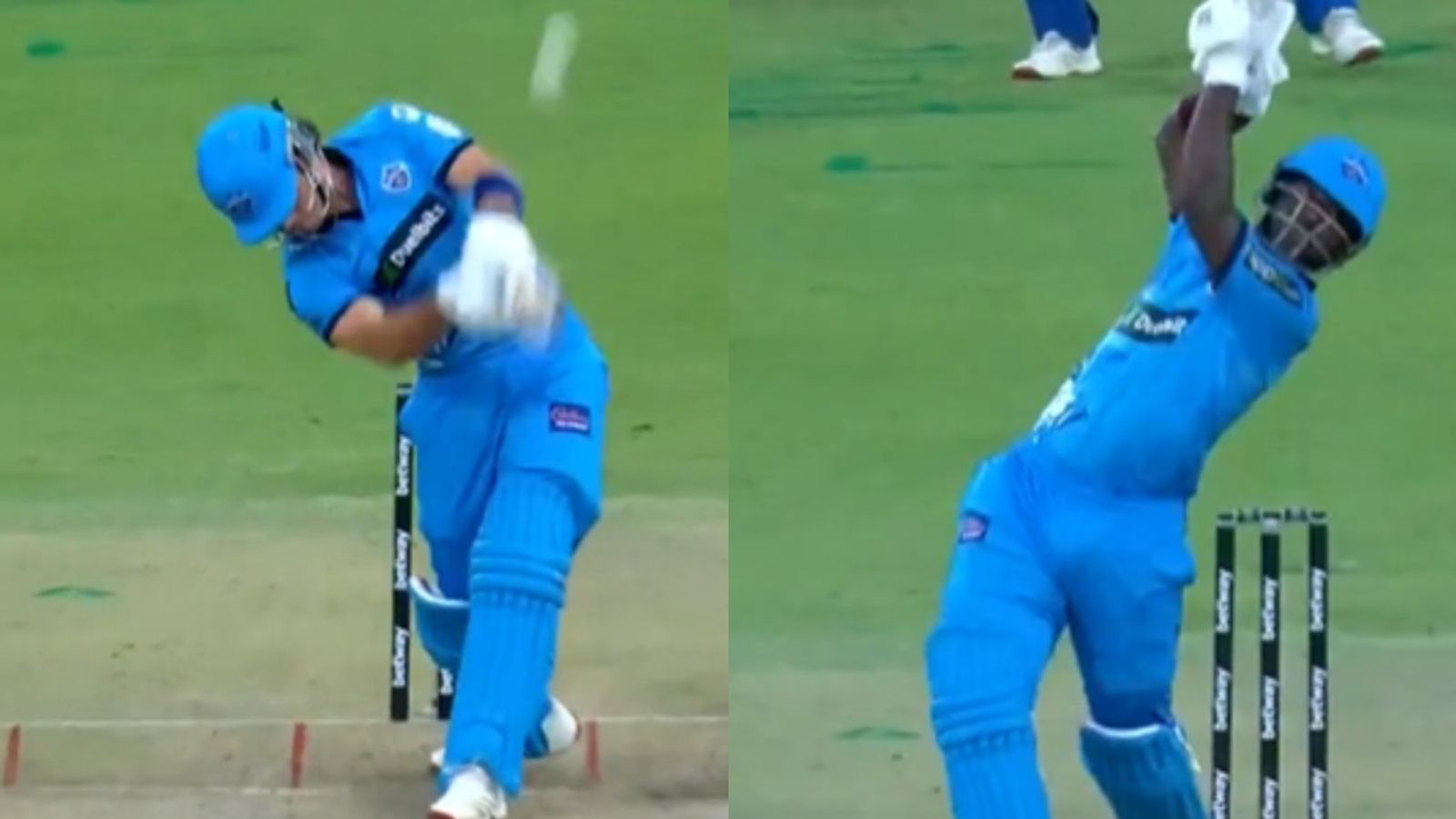 6,6,6,6,6,6: CSK and MI stars light up SA20 with 6 sixes in a row for Pretoria Capitals Dewald Brevis (L) and Sherfane Rutherford cracked 6 sixes in a row for Pretoria Capitals in SA20 clash. (Screengrab)
