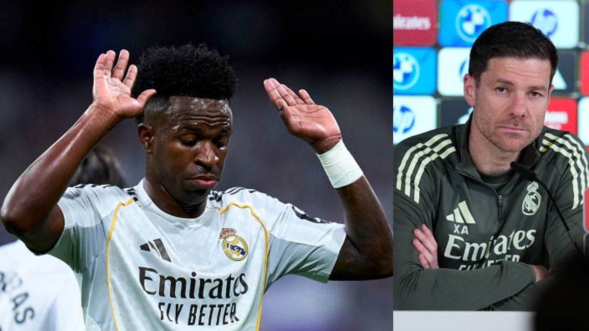 Real Madrid' Vinicius Jr. and Xabi Alonso
