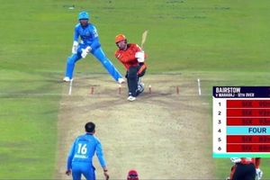 Released by MI, unsold in IPL auction, Bairstow smashes Maharaj for 34 runs in an over SportsTak