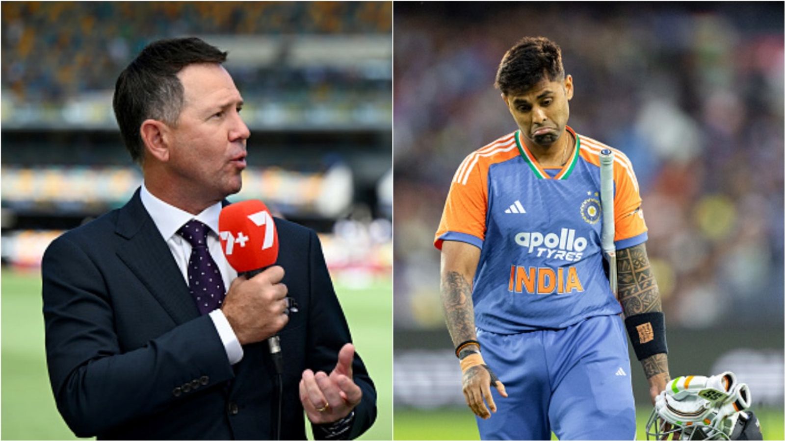 Ricky Ponting tells Suryakumar Yadav to 'not think about getting out' after horror run in 2025 Former Australia captain Ricky Ponting; India's T20I captain Suryakumar Yadav reacts after losing his wicket.