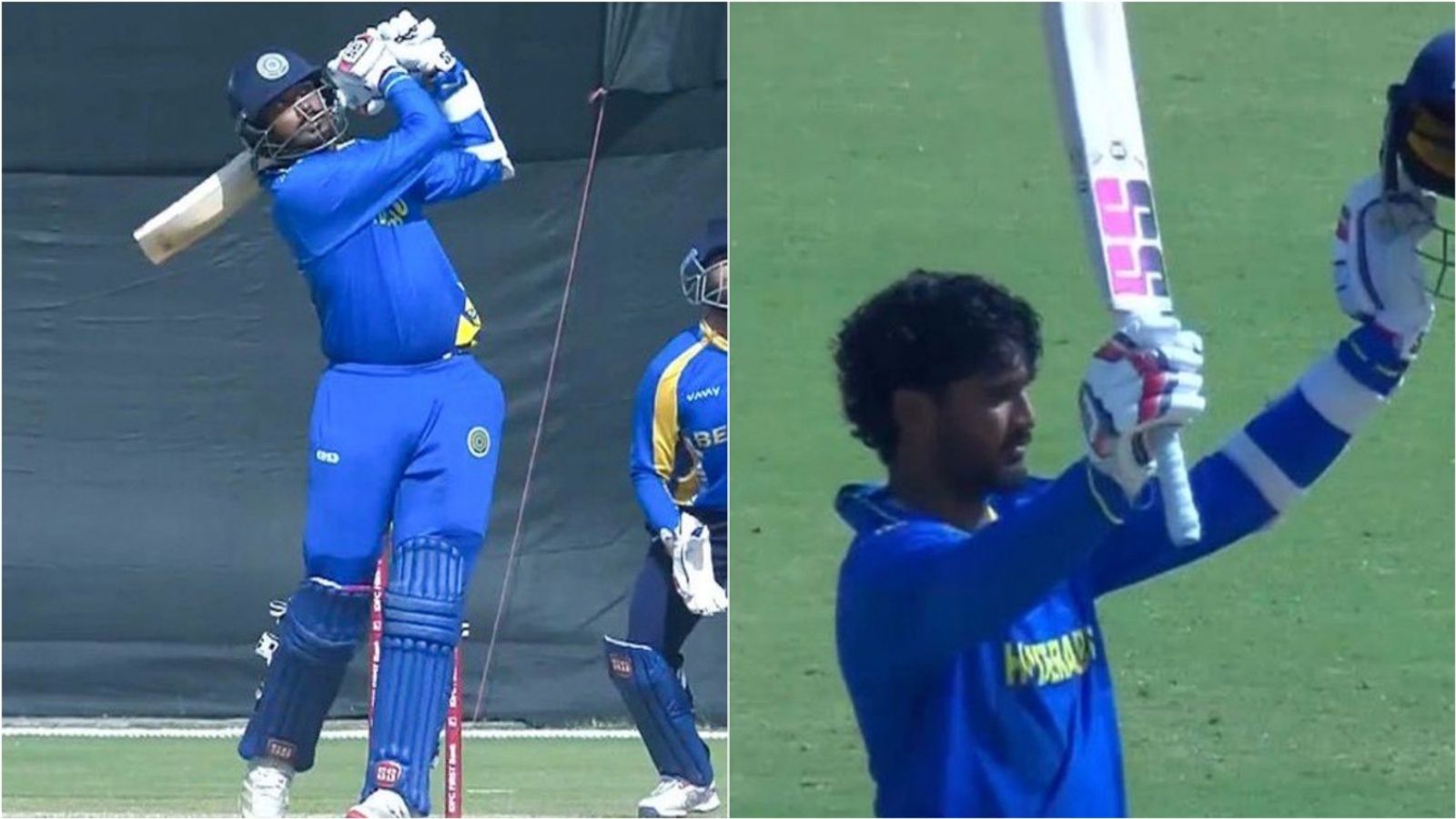 Rajasthan Royals' Rs 30 lakh recruit scores double century against Shami-led Bengal pace attack, 9th batter in VHT history Hyderabad's Aman Rao hits a six and celebrates his maiden Vijay Hazare Trophy double century at Rajkot's Niranjan Shah Stadium on January 6.