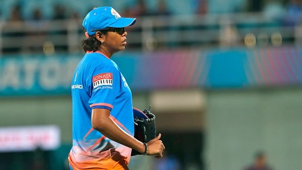 Mumbai Indians' bowling coach Jhulan Goswami in frame. (Getty) Mumbai Indians' bowling coach Jhulan Goswami in frame. (Getty)