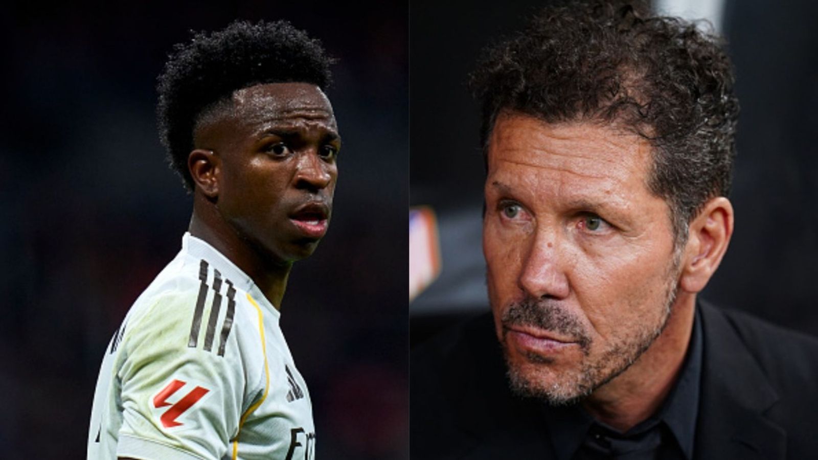 Watch: Atletico Madrid manager Diego Simeone clashes with Real Madrid star Vinicius Jr amid Super Cup game Vinicius Jr, Diego Simeone in the frame (Images via Getty)