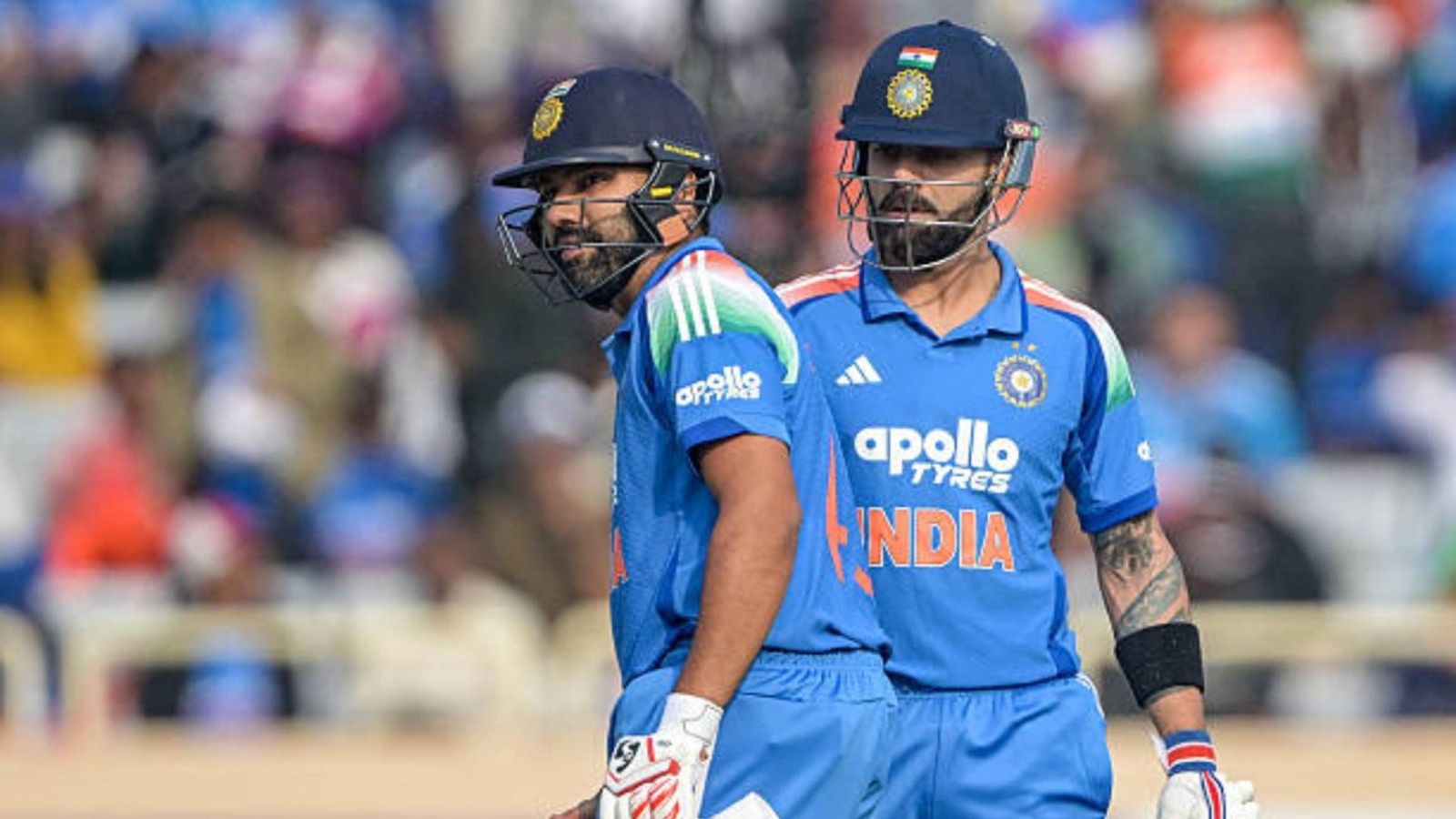 'They are incredible...': NZ star explains Rohit Sharma and Virat Kohli's influence in the team India's Virat Kohli (R) and Rohit Sharma take a break during the first one-day international (ODI) cricket match between India and South Africa at the JSCA International Stadium in Ranchi (via Getty)