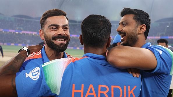 India's Virat Kohli (L), Hardik Pandya (C) and Axar Patel in this frame. (Getty) India's Virat Kohli (L), Hardik Pandya (C) and Axar Patel in this frame. (Getty)